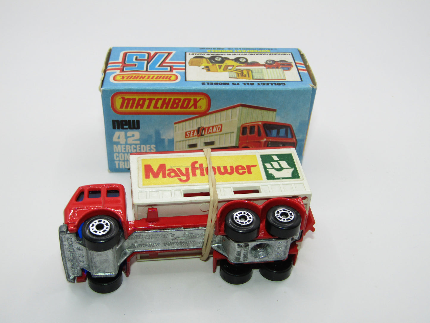 Matchbox Superfast 42C Mercedes Container Truck MAYFLOWER Labels