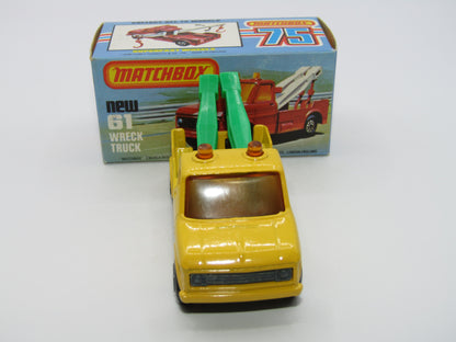 Matchbox Superfast 61B Wreck Truck GREEN Booms Black Hooks UNPAINTED Base