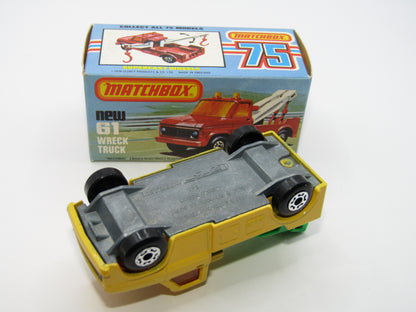 Matchbox Superfast 61B Wreck Truck GREEN Booms Black Hooks UNPAINTED Base