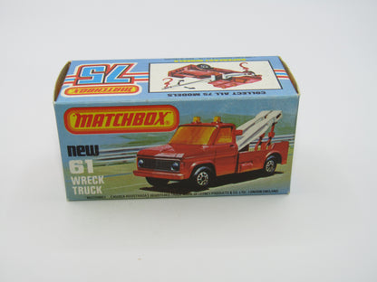 Matchbox Superfast 61B Wreck Truck GREEN Booms Black Hooks UNPAINTED Base