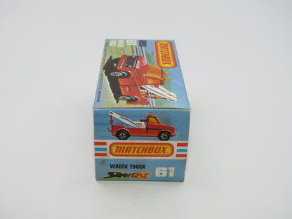 Matchbox Superfast 61B Wreck Truck GREEN Booms Black Hooks UNPAINTED Base