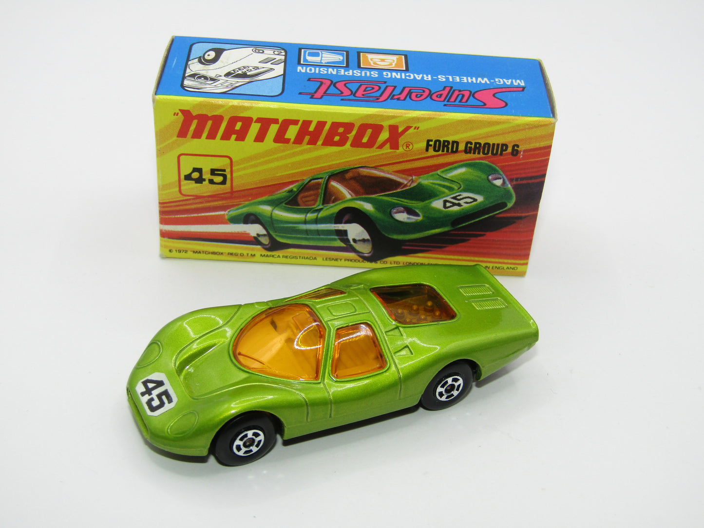 Matchbox Superfast 45A Ford Group 6 Lime Green Grey Engine Black Base