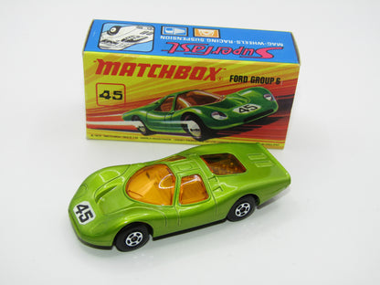 Matchbox Superfast 45A Ford Group 6 Lime Green Grey Engine Black Base
