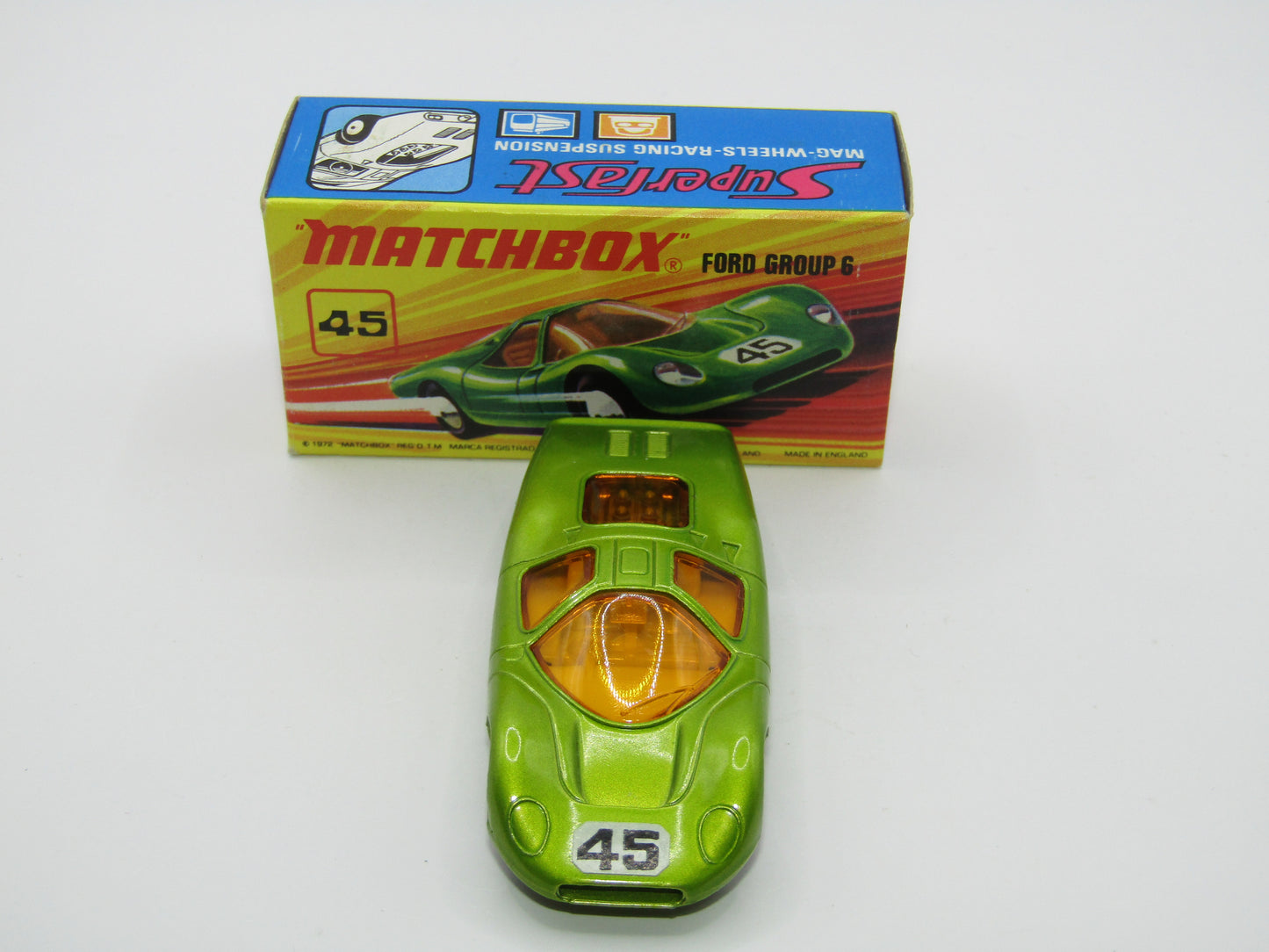 Matchbox Superfast 45A Ford Group 6 Lime Green Grey Engine Black Base