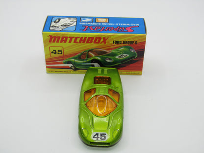 Matchbox Superfast 45A Ford Group 6 Lime Green Grey Engine Black Base