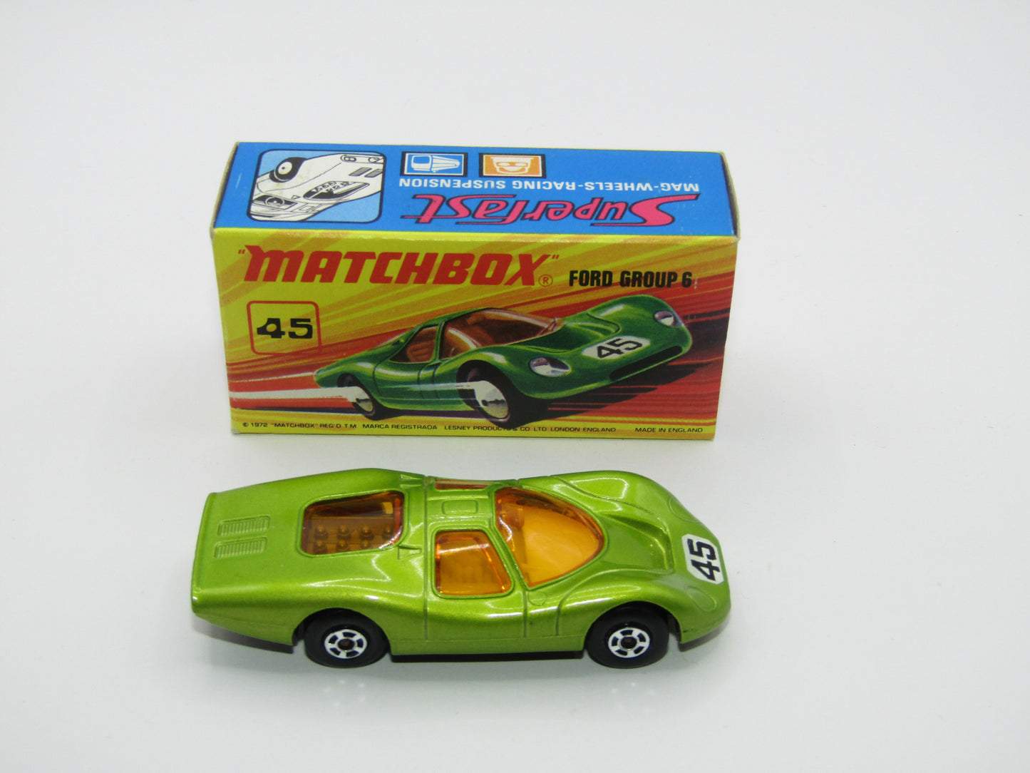 Matchbox Superfast 45A Ford Group 6 Lime Green Grey Engine Black Base