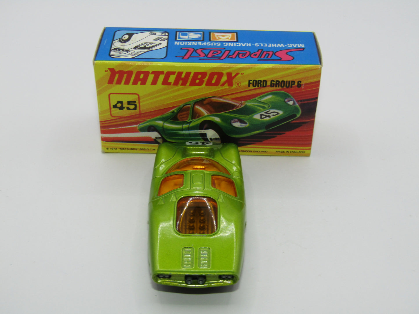 Matchbox Superfast 45A Ford Group 6 Lime Green Grey Engine Black Base