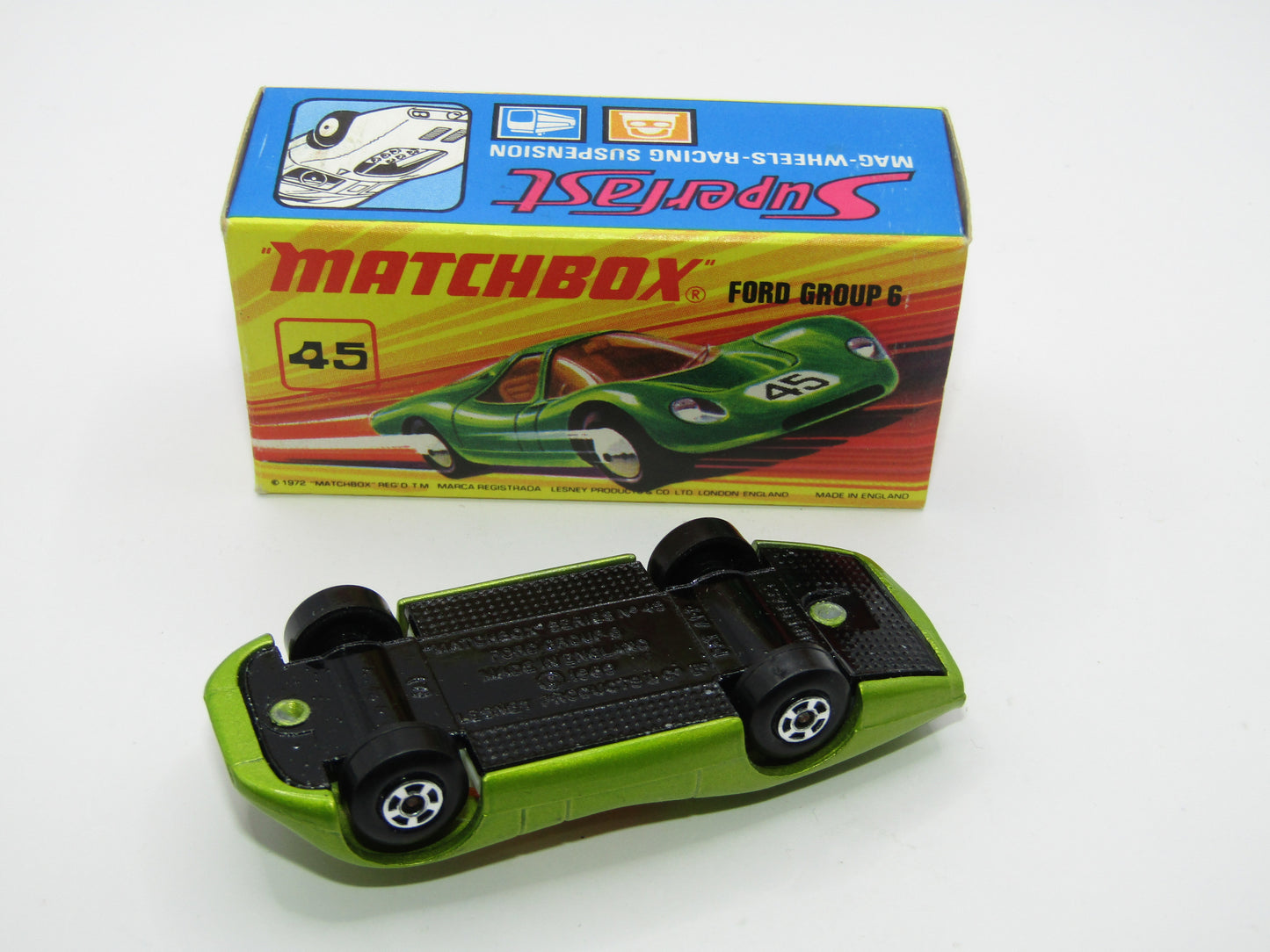 Matchbox Superfast 45A Ford Group 6 Lime Green Grey Engine Black Base