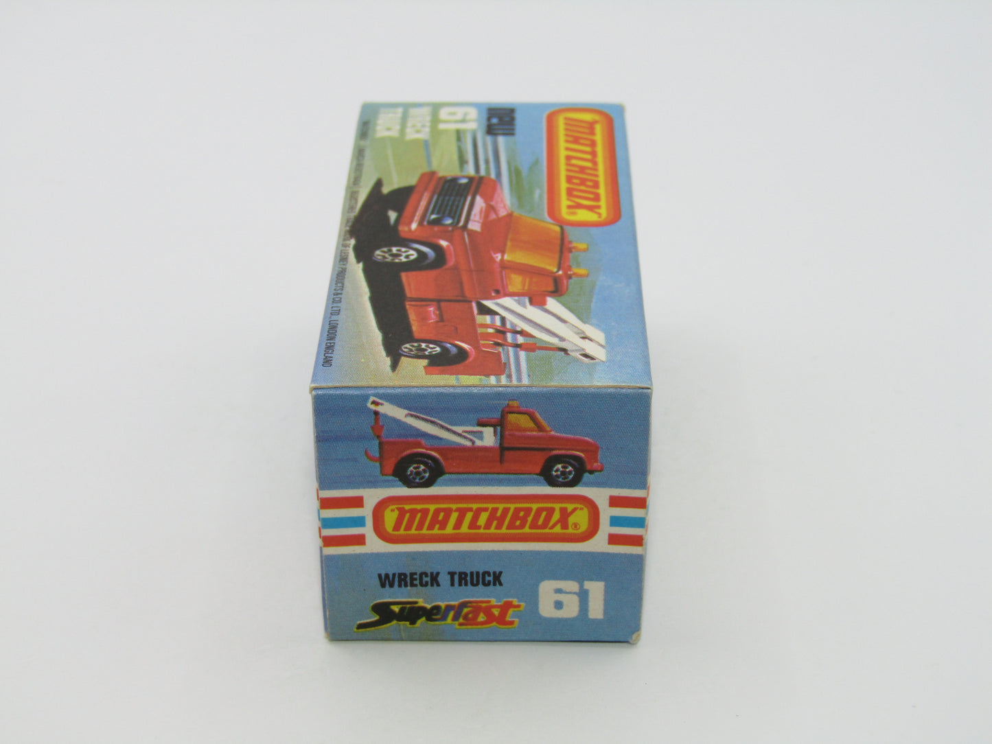 Matchbox Superfast 61B Wreck Truck GREEN Booms Red Hooks DARK AMBER Windows