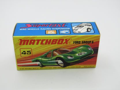 Matchbox Superfast 45A Ford Group 6 Lime Green Grey Engine Black Base