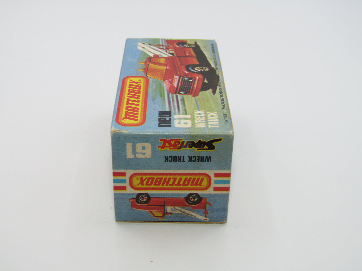 Matchbox Superfast 61B Wreck Truck White Booms Red Hooks GREY-BROWN Base