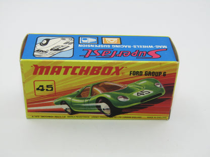 Matchbox Superfast 45A Ford Group 6 Lime Green PINK BASE Chrome Engine