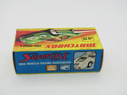 Matchbox Superfast 45A Ford Group 6 Lime Green PINK BASE Chrome Engine