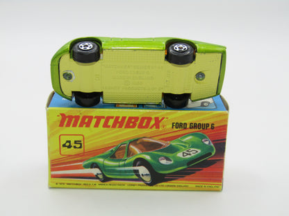 Matchbox Superfast 45A Ford Group 6 Lime Green YELLOW Base Chrome Engine