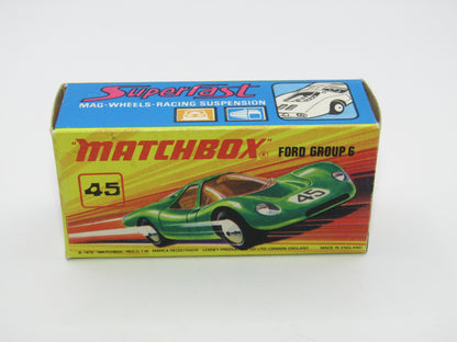 Matchbox Superfast 45A Ford Group 6 Lime Green YELLOW Base Chrome Engine