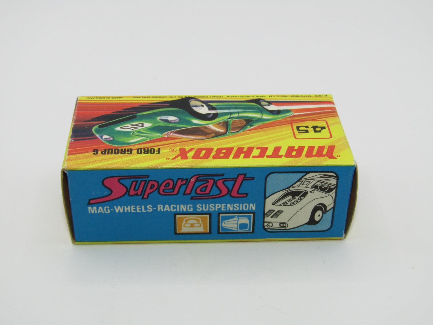 Matchbox Superfast 45A Ford Group 6 Lime Green YELLOW Base Chrome Engine