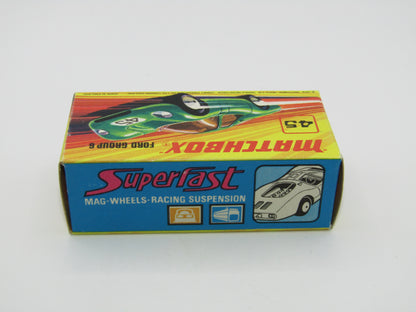 Matchbox Superfast 45A Ford Group 6 Lime Green YELLOW Base Chrome Engine
