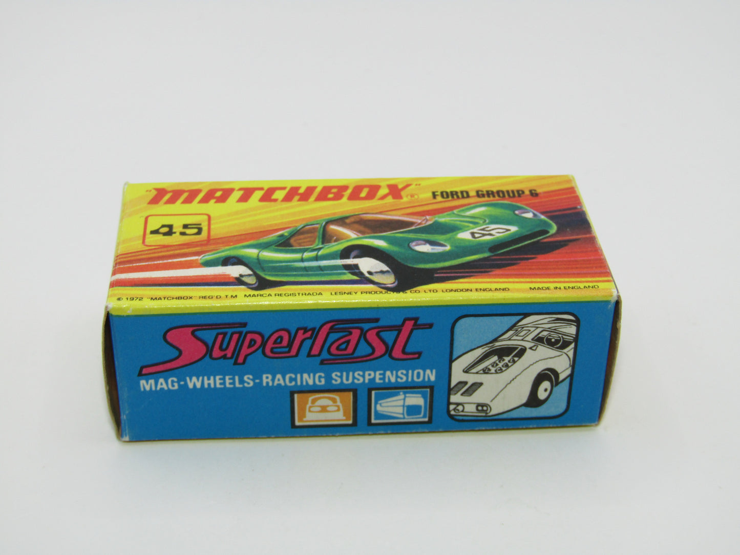 Matchbox Superfast 45A Ford Group 6 Lime Green YELLOW Base Chrome Engine