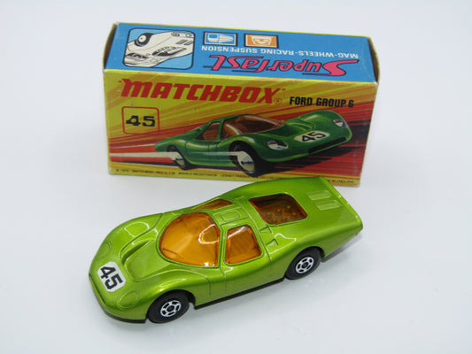 Matchbox Superfast 45A Ford Group 6 Lime Green GREY Engine GREY base