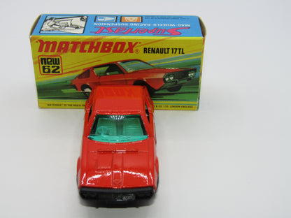 Matchbox Superfast 62C Renault 17TL Dark Orange FIRE Labels