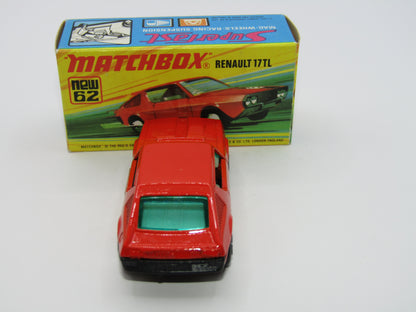 Matchbox Superfast 62C Renault 17TL Dark Orange FIRE Labels