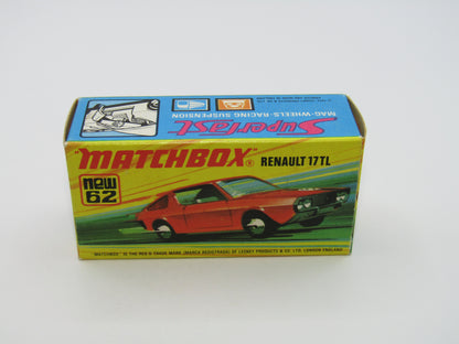 Matchbox Superfast 62C Renault 17TL Dark Orange FIRE Labels