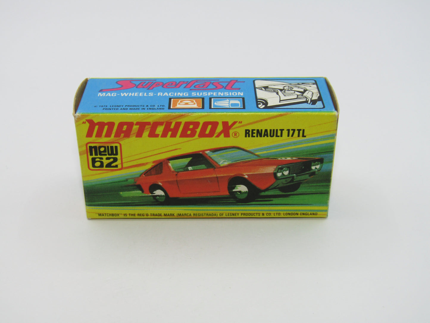 Matchbox Superfast 62C Renault 17TL Dark Orange FIRE Labels
