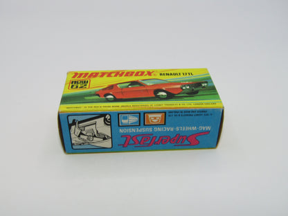 Matchbox Superfast 62C Renault 17TL Dark Orange FIRE Labels