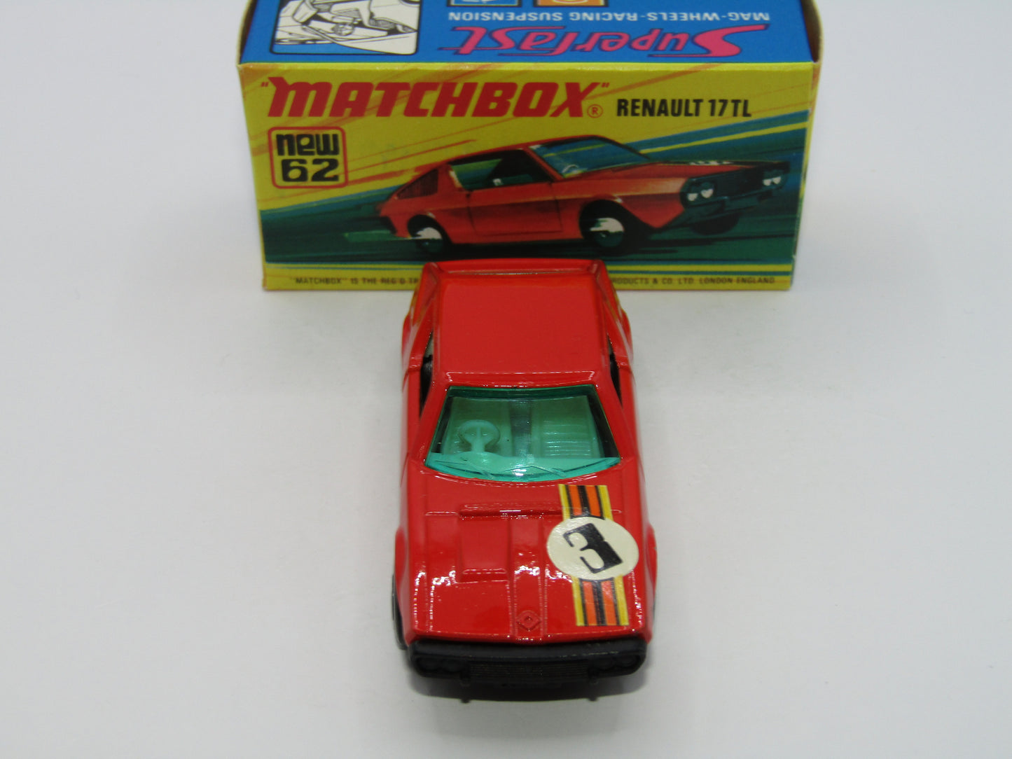 Matchbox Superfast 62C Renault 17TL "3" Label from no 3B Monteverdi Hai