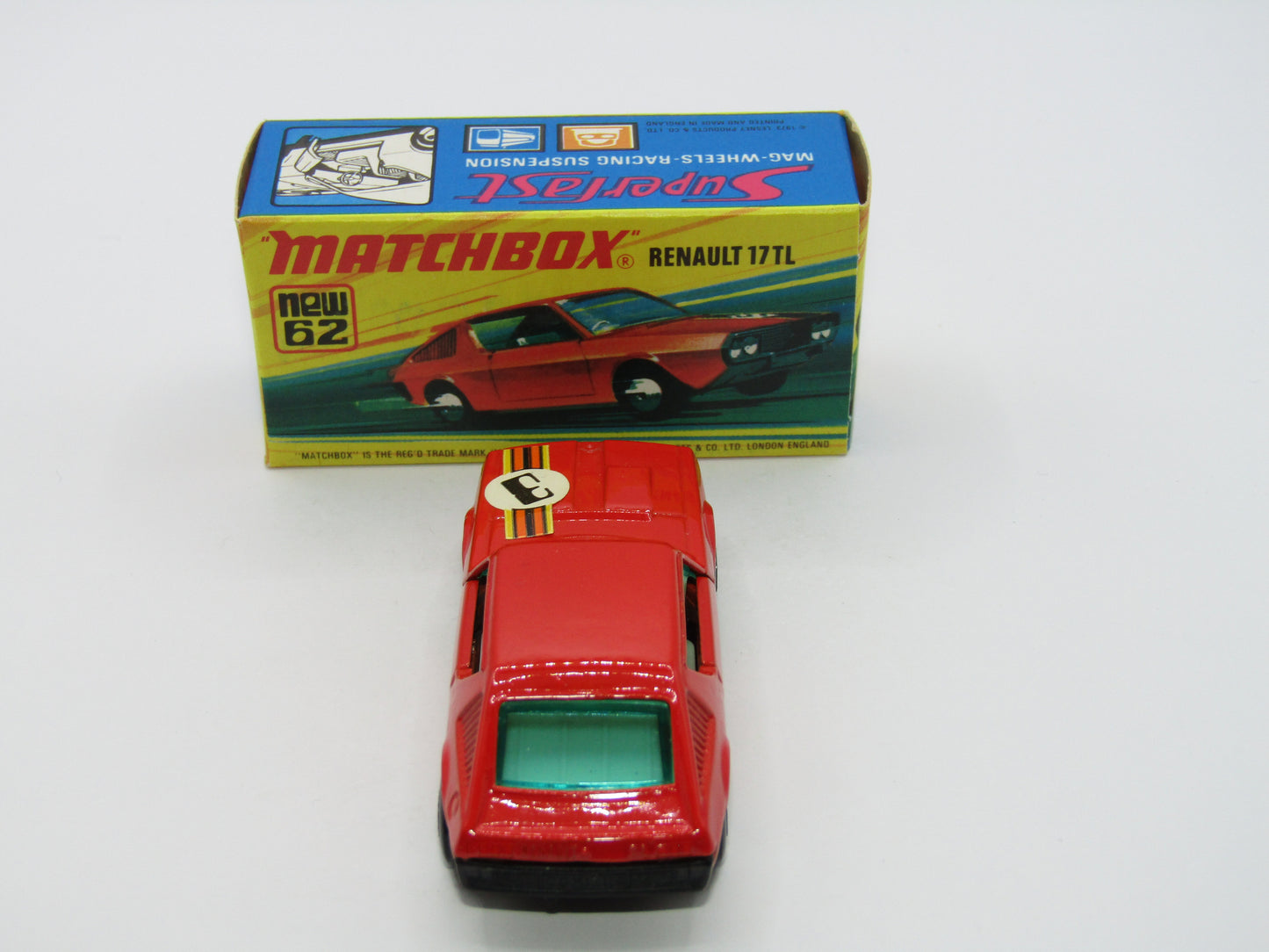 Matchbox Superfast 62C Renault 17TL "3" Label from no 3B Monteverdi Hai