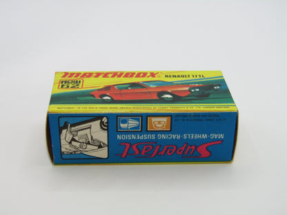 Matchbox Superfast 62C Renault 17TL "3" Label from no 3B Monteverdi Hai