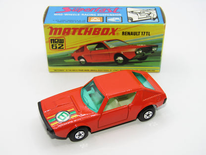 Matchbox Superfast 62C Renault 17TL LIGHT ORANGE 5 Spoke Small Slot "6" Label