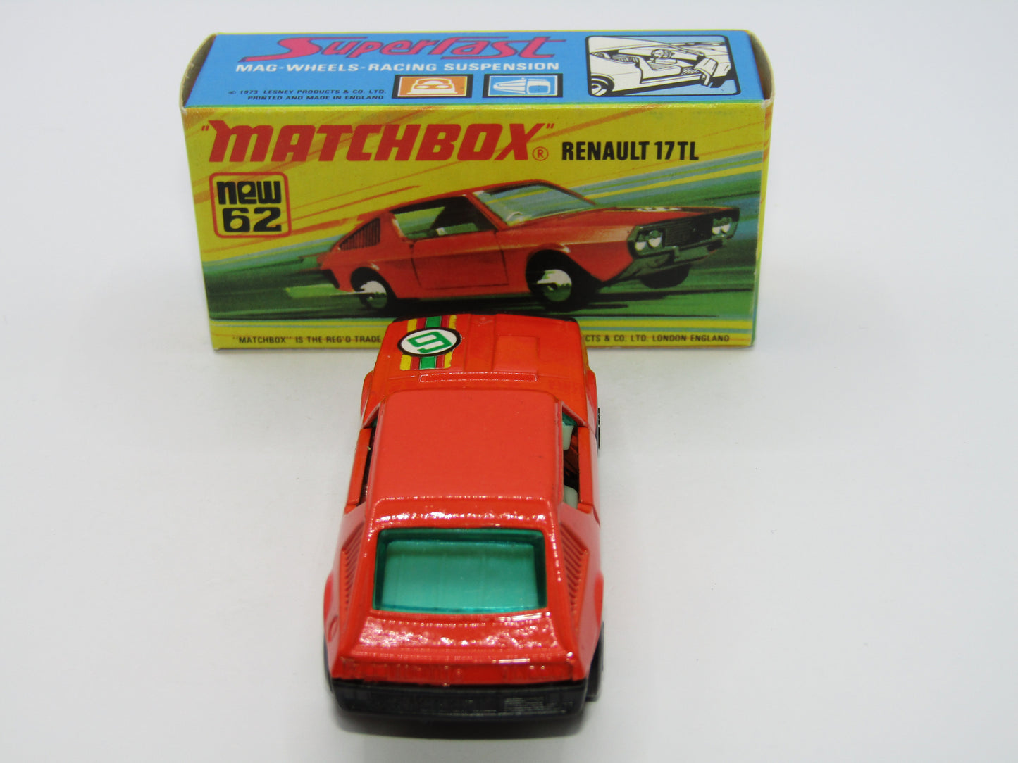 Matchbox Superfast 62C Renault 17TL LIGHT ORANGE 5 Spoke Small Slot "6" Label