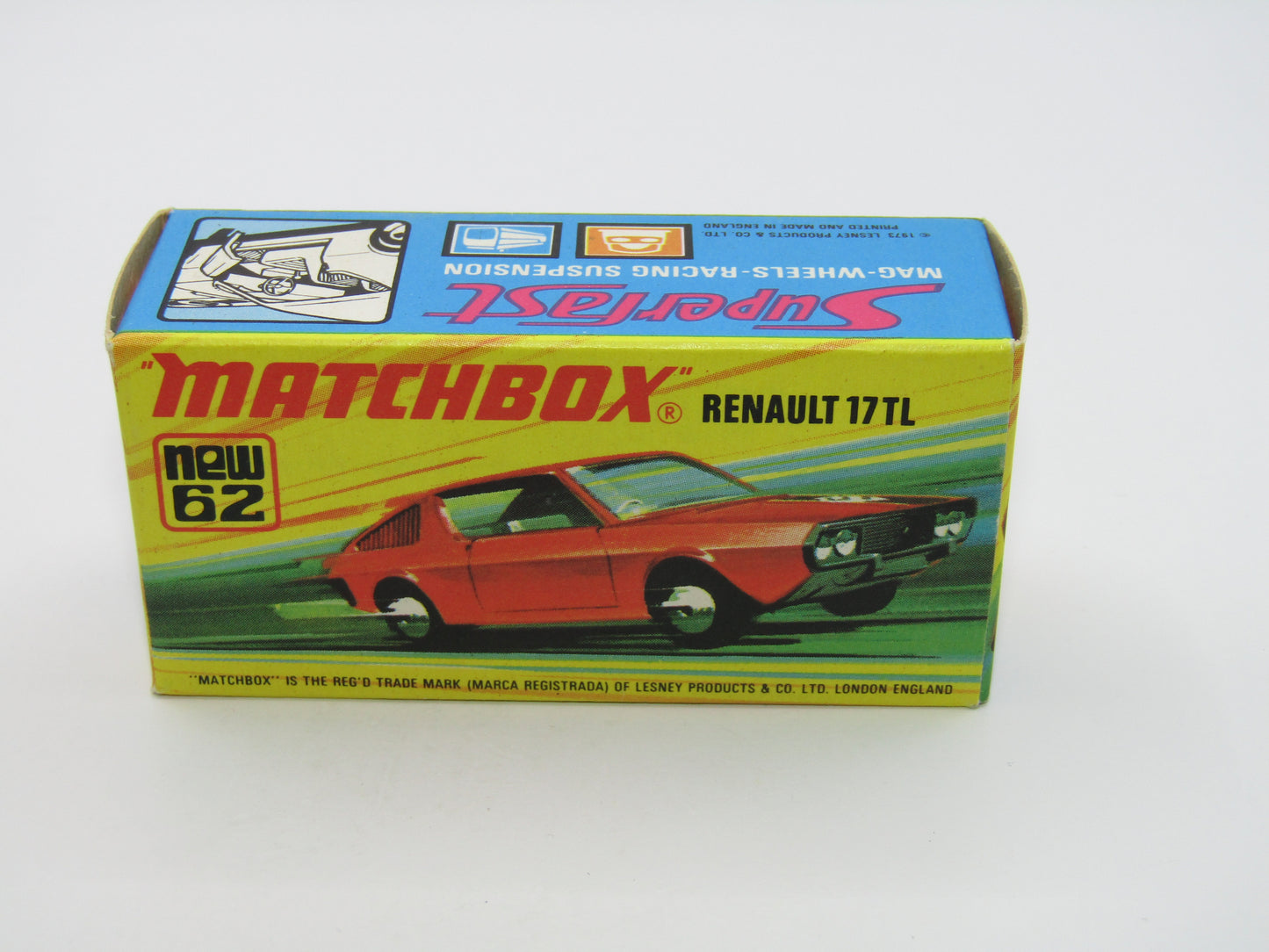 Matchbox Superfast 62C Renault 17TL LIGHT ORANGE 5 Spoke Small Slot "6" Label