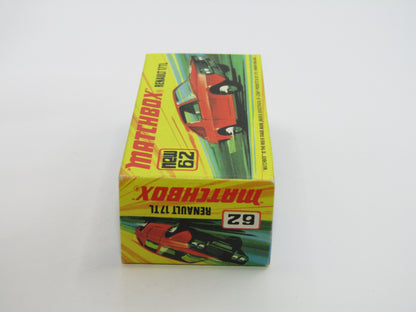 Matchbox Superfast 62C Renault 17TL LIGHT ORANGE 5 Spoke Small Slot "6" Label