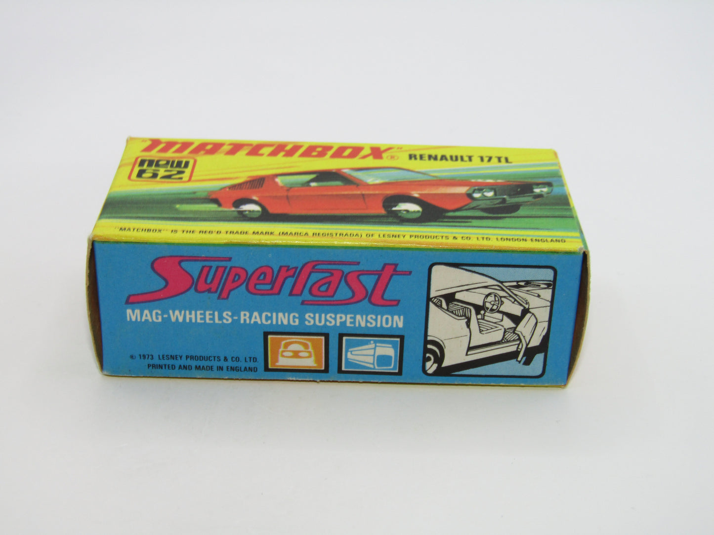Matchbox Superfast 62C Renault 17TL LIGHT ORANGE 5 Spoke Small Slot "6" Label
