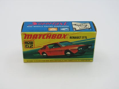 Matchbox Superfast 62C Renault 17TL Orange-Red "6" Label
