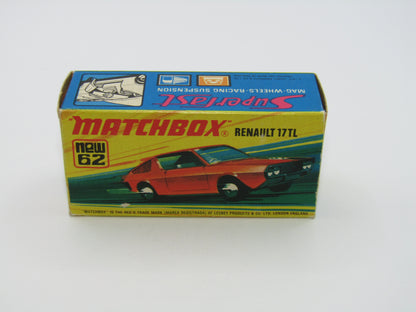 Matchbox Superfast 62C Renault 17TL Orange-Red "6" Label