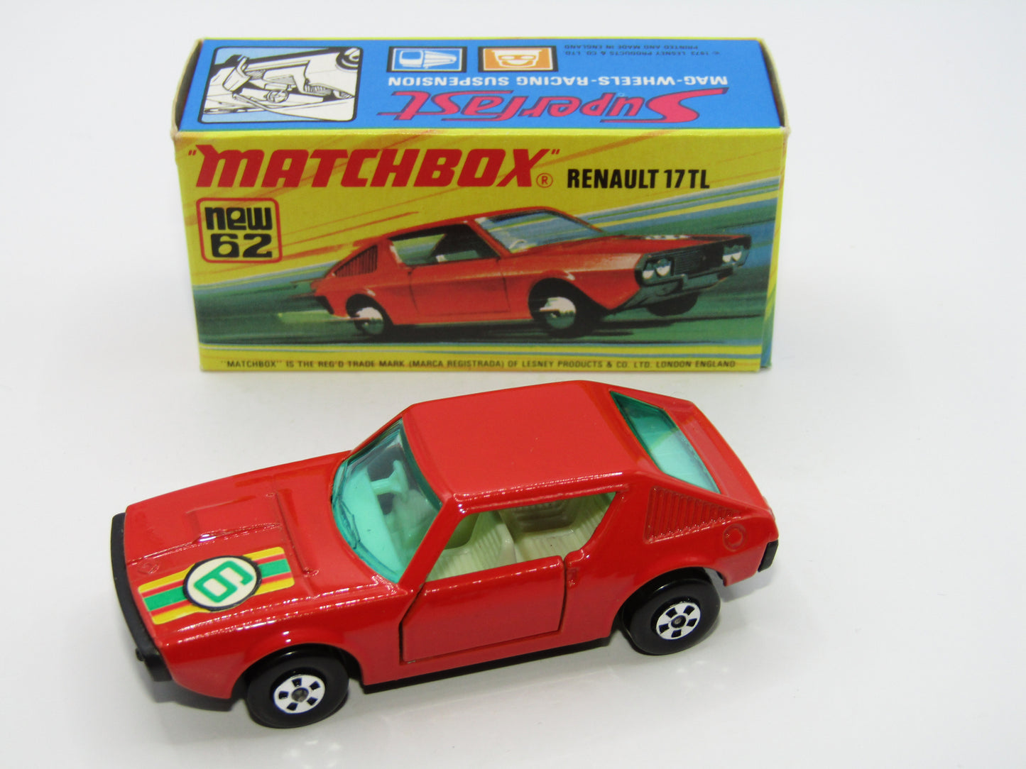 Matchbox Superfast 62C Renault 17TL Dark Orange-Red "6" Label