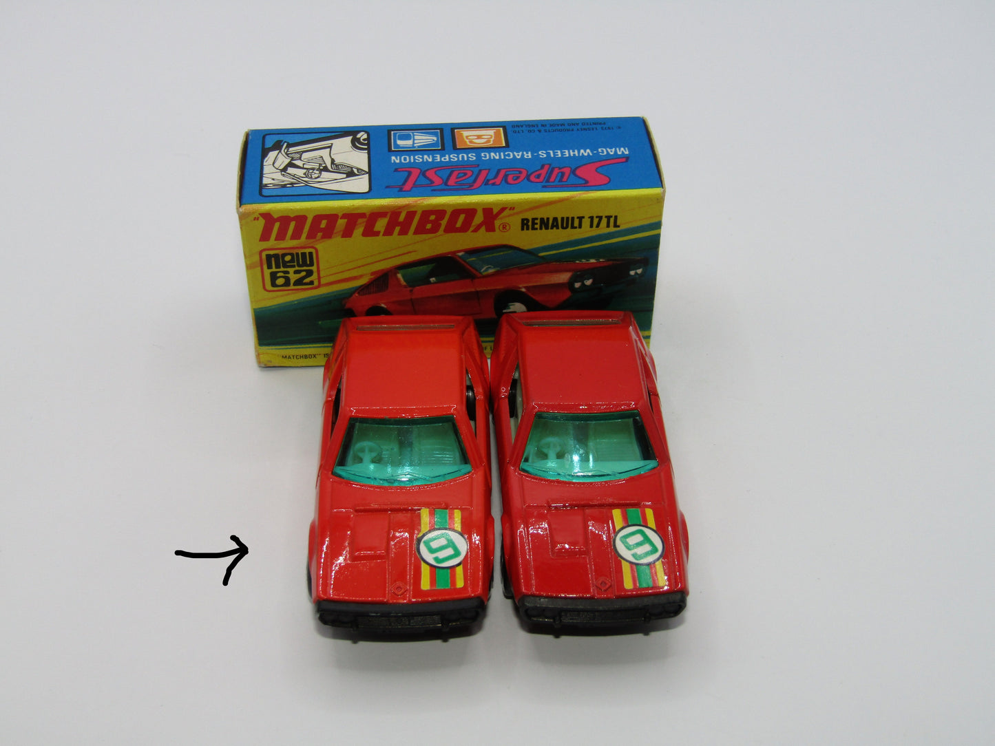 Matchbox Superfast 62C Renault 17TL Light Orange-Red "9" Label