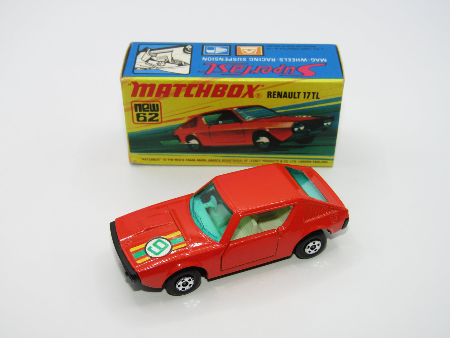 Matchbox Superfast 62C Renault 17TL Light Orange-Red "9" Label