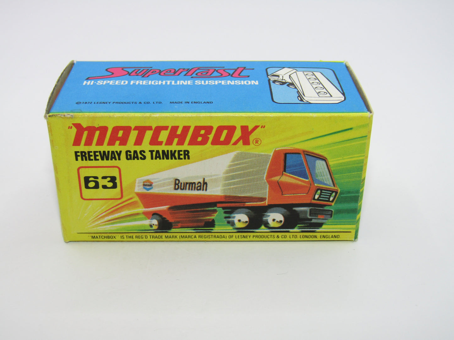 Matchbox Superfast 63B Freeway Gas Tanker EXXON all White 5 SPOKE Wheels