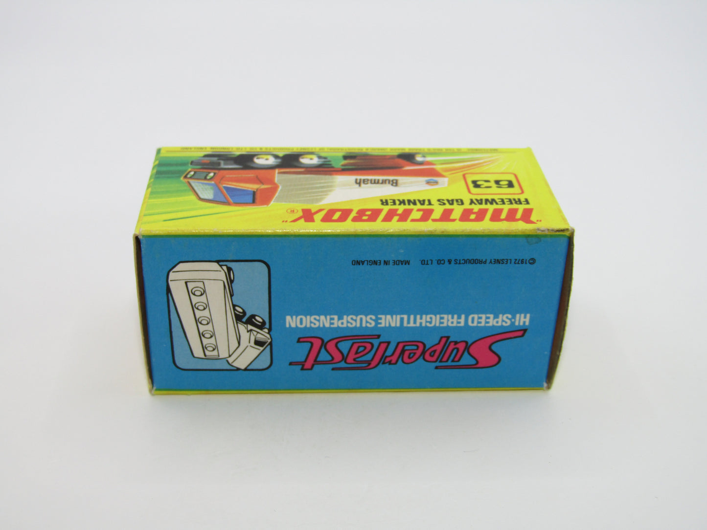 Matchbox Superfast 63B Freeway Gas Tanker EXXON all White 5 SPOKE Wheels