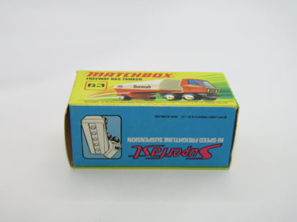 Matchbox Superfast 63B Freeway Gas Tanker EXXON all White 5 SPOKE Wheels