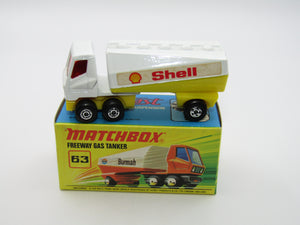 Matchbox Superfast 63B Freeway Gas Tanker Shell RED Windows Yellow Axle Clip