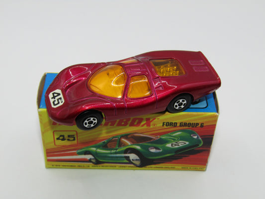 Matchbox Superfast 45A Ford Group 6 Magenta RED DARK AMBER Windows