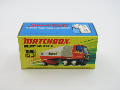 Matchbox Superfast 63B Freeway Gas Tanker - Chevron Labels Tow Hook