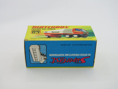 Matchbox Superfast 63B Freeway Gas Tanker - Chevron Labels Tow Hook