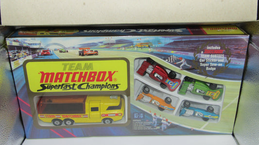 Matchbox Superfast G-4 Team Superfast Champions Narrow Blue & Orange Cars Sealed Set