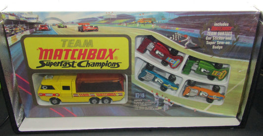 Matchbox Superfast G-4 Team Superfast Champions Wide Blue & Orange Cars Sealed Set